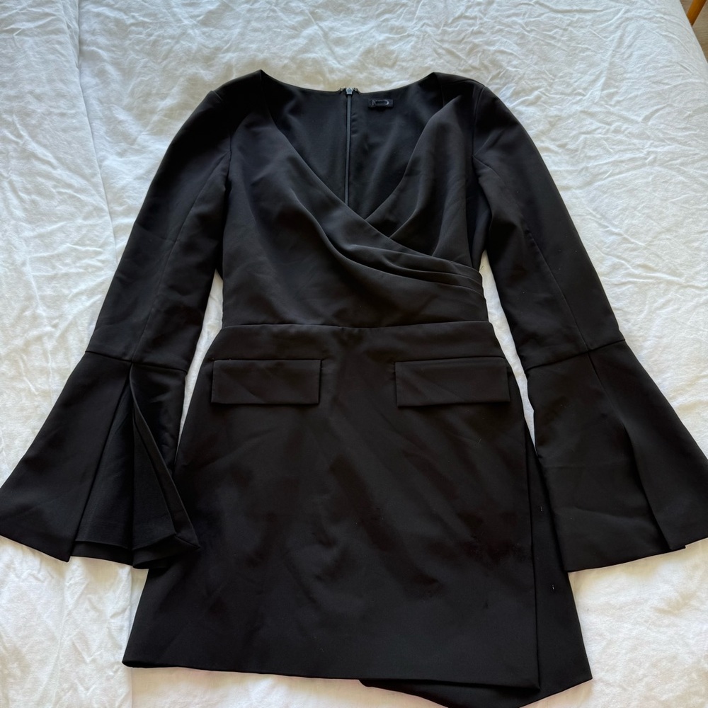 NBD Black Bell Sleeve Sheath Dress
